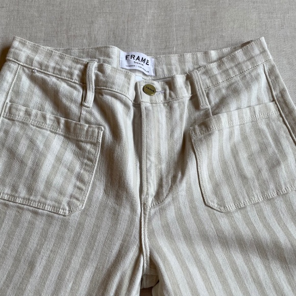 FRAME Striped Flare Bell Bottom Jeans - Picture 2 of 4